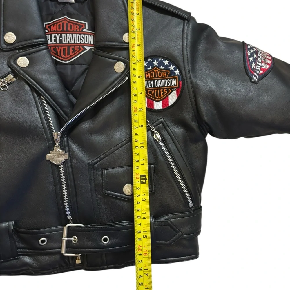Harley-Davidson Kid’s Black Faux Leather Jacket Size 6 - Picture 5 of 8